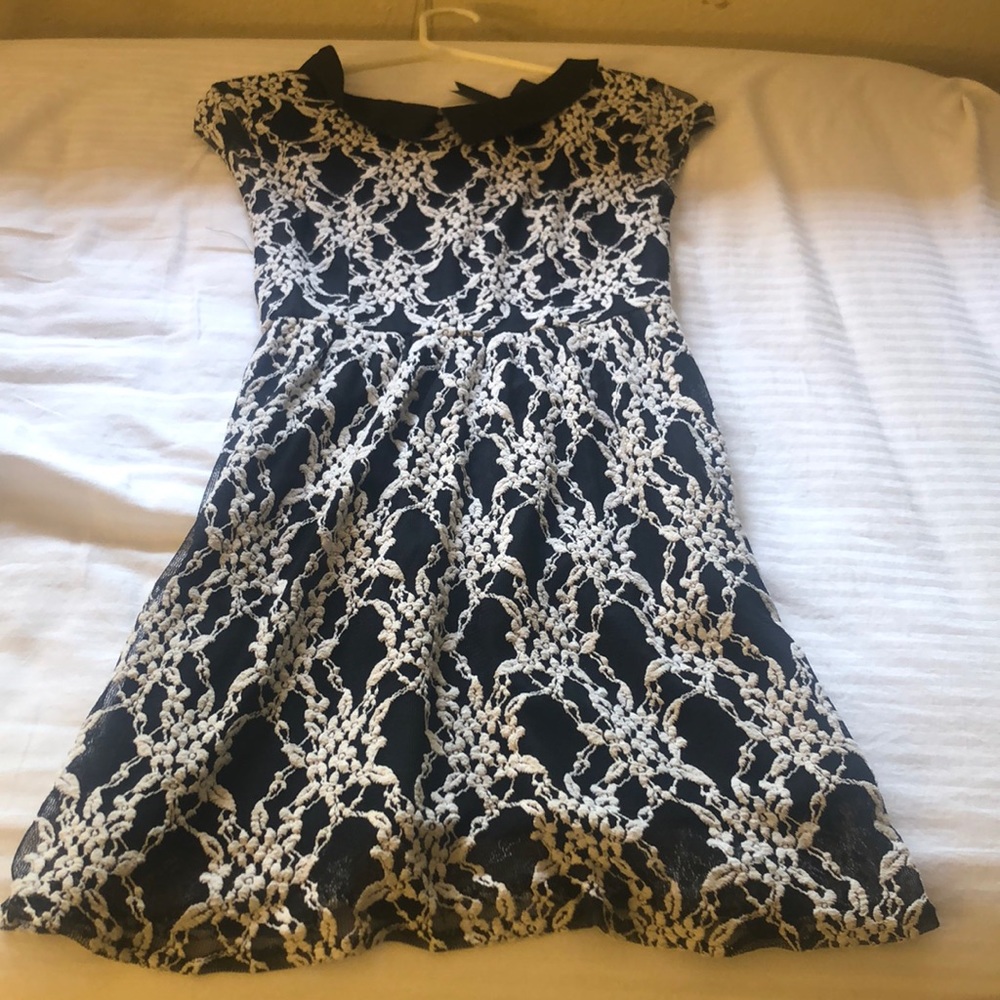 Black and white lace dress